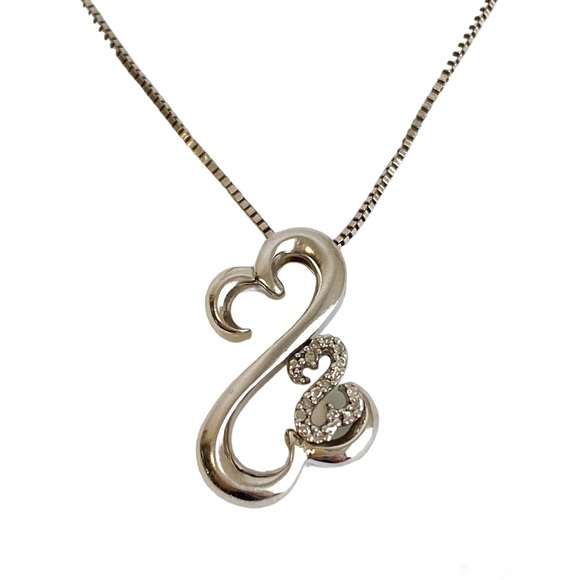 Kay Jewelers Jewelry - Kay Open Hearts Diamond Necklace Love Sterling Silver Jane Seymour 18” Box Chain